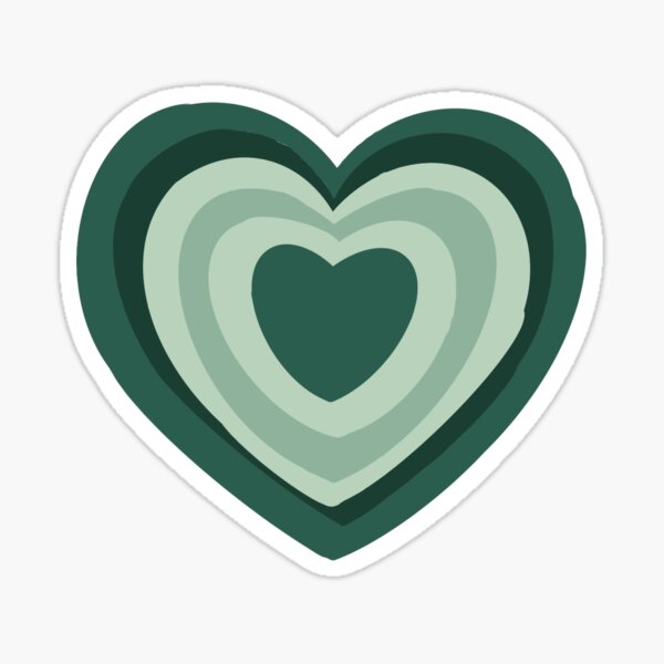 Multi Colored Hand-drawn Heart Stickers Red, Brown, Sage Green