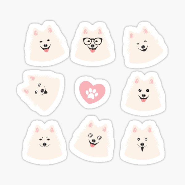 Item preview, Funny American Eskimo Dog Emoji designed and sold by Lulupainting.