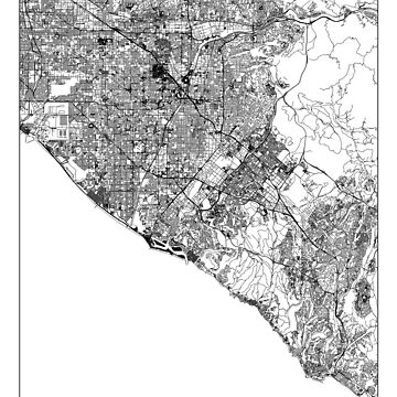 Orange County White Map | Poster