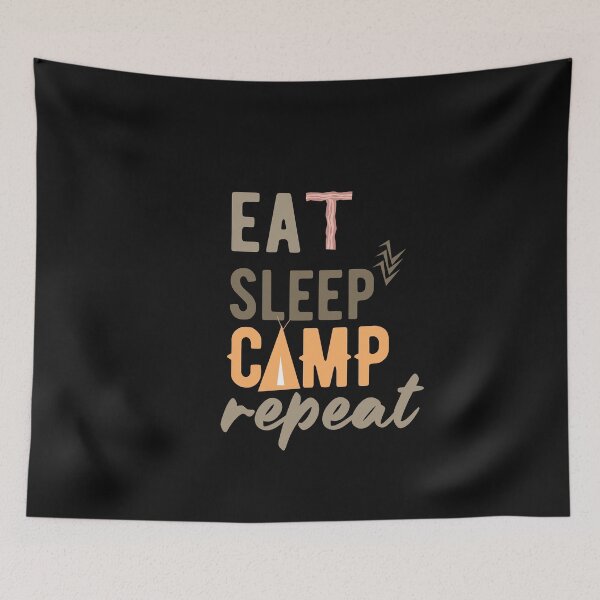 Item preview, Eat sleep camp repeat designed and sold by wildTrack---.