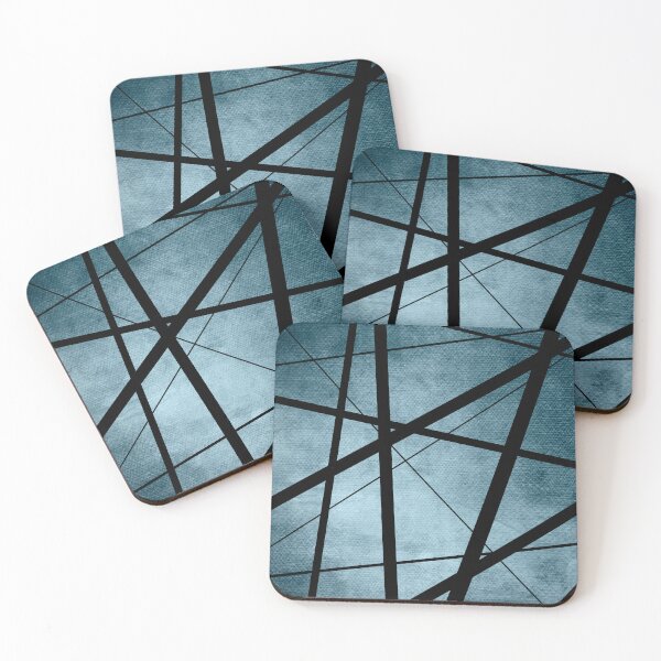 Item preview, Geometric Lines in Deep Turquoise designed and sold by UrbanEpiphany.