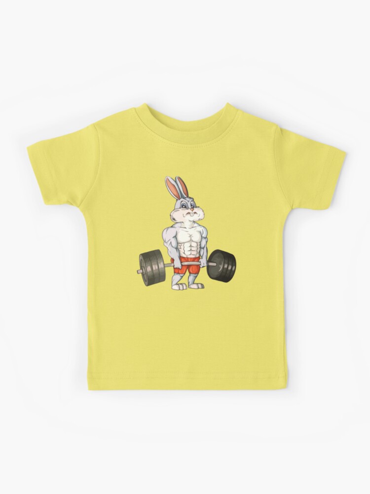 Rabbit Weightlifting Funny Deadlift Fitness Easter Day Kids T-Shirt for  Sale by Dressed For Duty