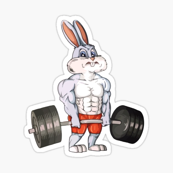 Rabbit Weightlifting Funny Deadlift Fitness Easter Day Sticker for Sale  by Dressed For Duty