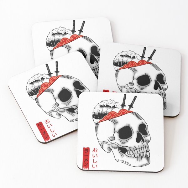 Item preview, Ramen skull, japanese tattoo design, the great wave ramen, japanese tattoo inspired, designed and sold by shodark.
