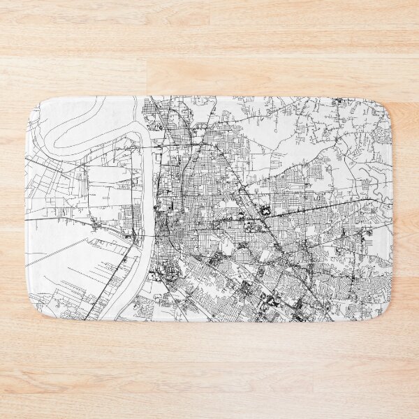 Item preview, Baton Rouge White Map designed and sold by multiplicitymap.