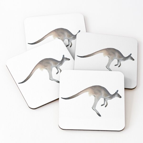 Item preview, Bouncing Kangaroo. Australian Grey Kangaroo an iconic animal hoping through the bush. Realistically illustrated. designed and sold by PlumpPlumStudio.