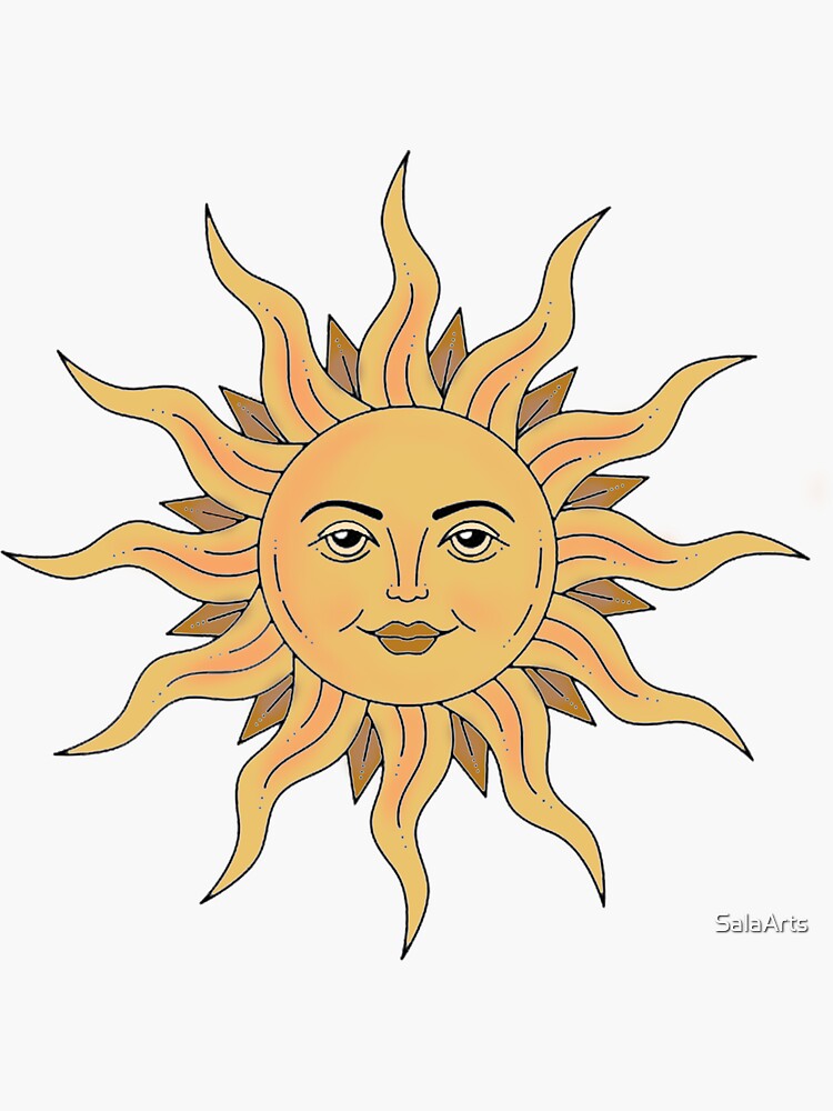 Boho Sun Sticker for Sale by scribblewithsyd