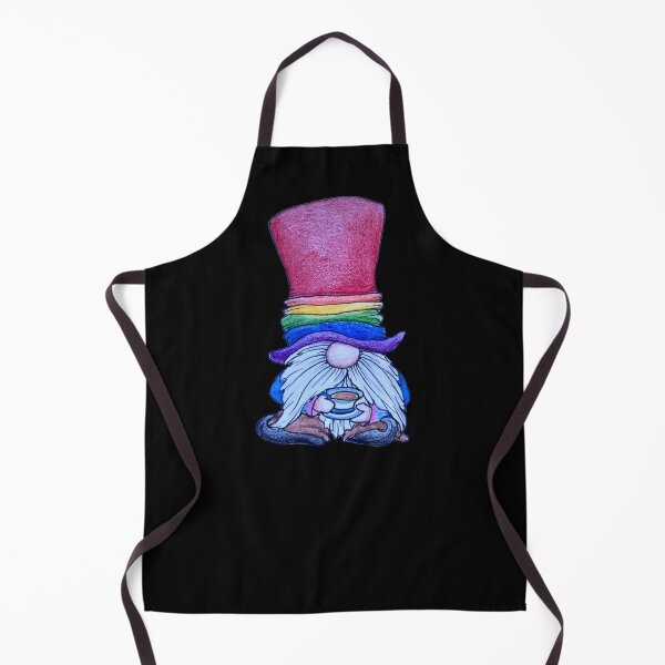 Item preview, Gnome with a rainbow top hat & a cuppa tea designed and sold by SarahCD13.