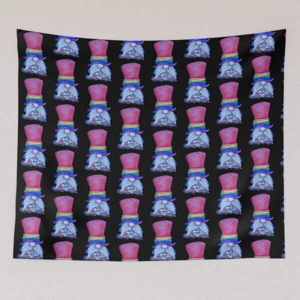 Item preview, Gnome with a rainbow top hat & a cuppa tea designed and sold by SarahCD13.