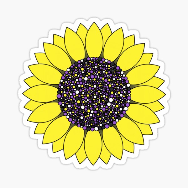 "Sunflower Pride Flag Flower" Sticker by artworkofkrb Redbubble