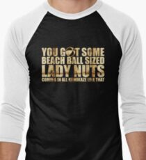 Beach Ball Sized Lady Nuts Men's Baseball ¾ T-Shirt