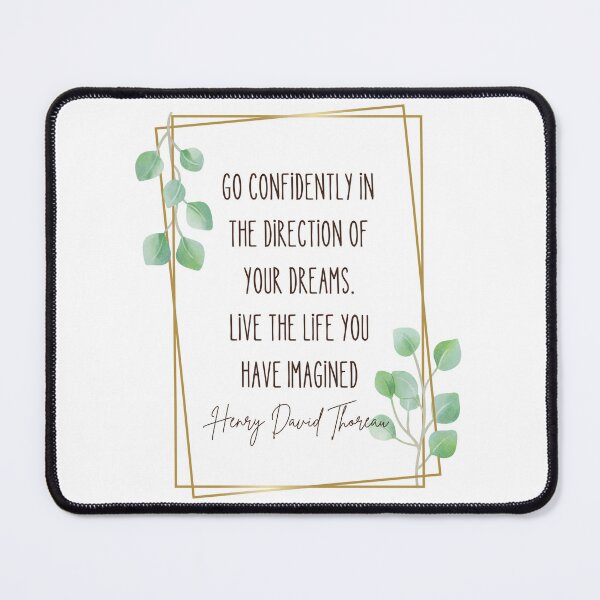 Item preview, Go Confidently In The Direction Of Your Dreams, Thoreau quote with a beautiful boho leaves and gold frame designed and sold by Auntieck.
