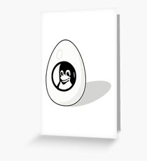 LINUX TUX EGG BRAND Greeting Card