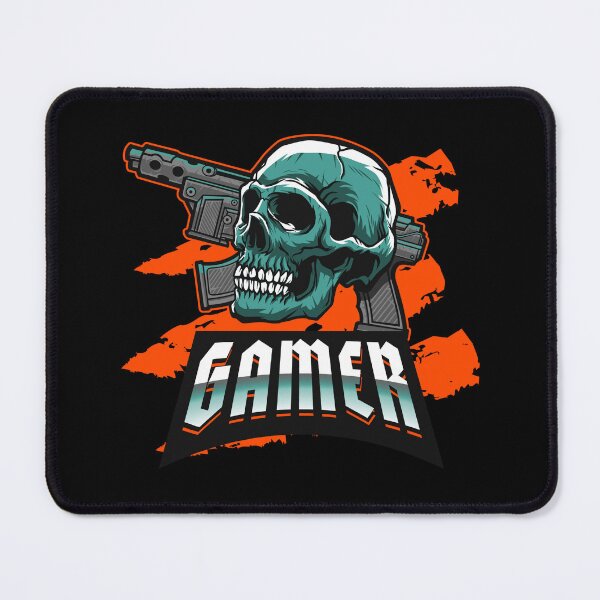 Item preview, Gamer with Skull and Automatic Gun designed and sold by PRIVARSHU.