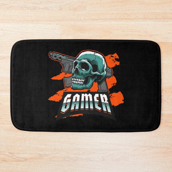 Item preview, Gamer with Skull and Automatic Gun designed and sold by PRIVARSHU.