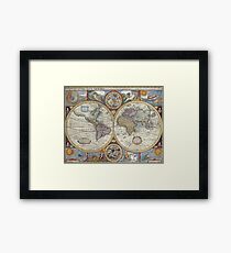 Old Map of the World Framed Print