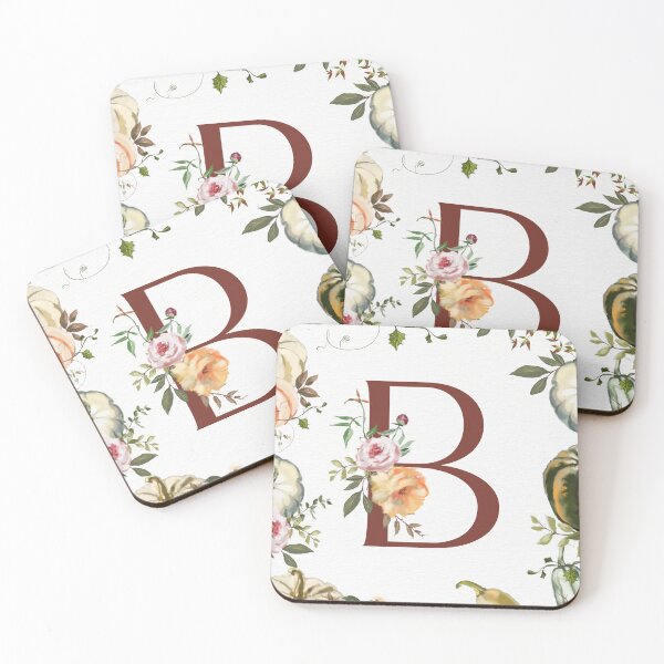 Item preview, Letter B Pumpkins Flowers designed and sold by WildAliceArt.