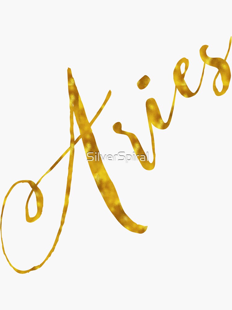 Aries Gold Faux Foil Metallic Astrology Sign  Sticker for Sale by  SilverSpiral