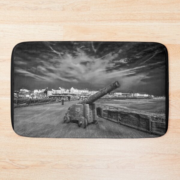 Item preview, Bridlington North Pier Cannon monochrome  designed and sold by Alisonchambers2.