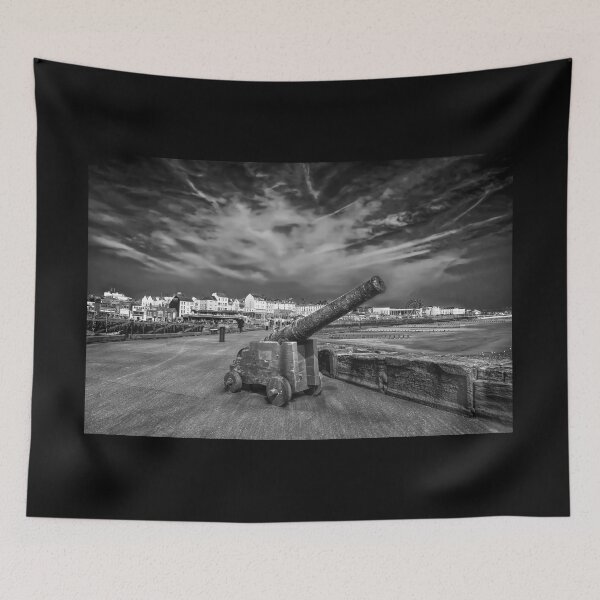 Item preview, Bridlington North Pier Cannon monochrome  designed and sold by Alisonchambers2.