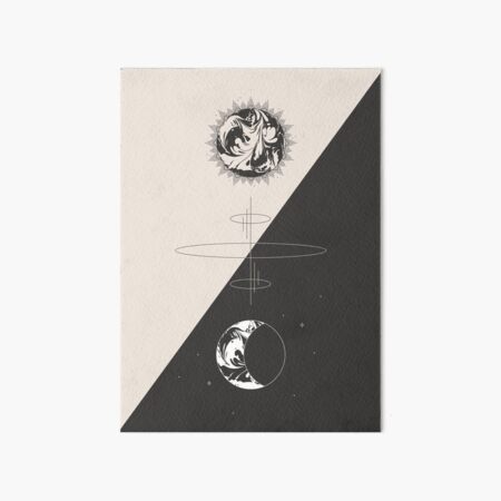 Sun & Moon Cosmic Totem - Minimal Art Board Print