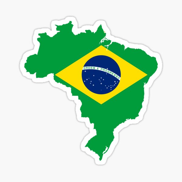 Brazilian map flag Sticker