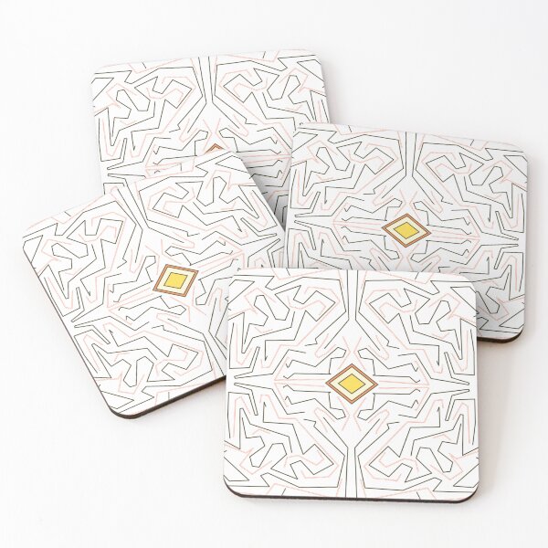 Item preview, Maze pattern, yellow diamond abstract art designed and sold by Meo Design.