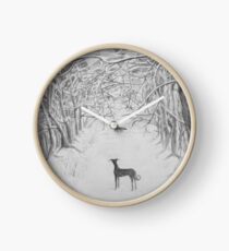 woods in the snow Clock