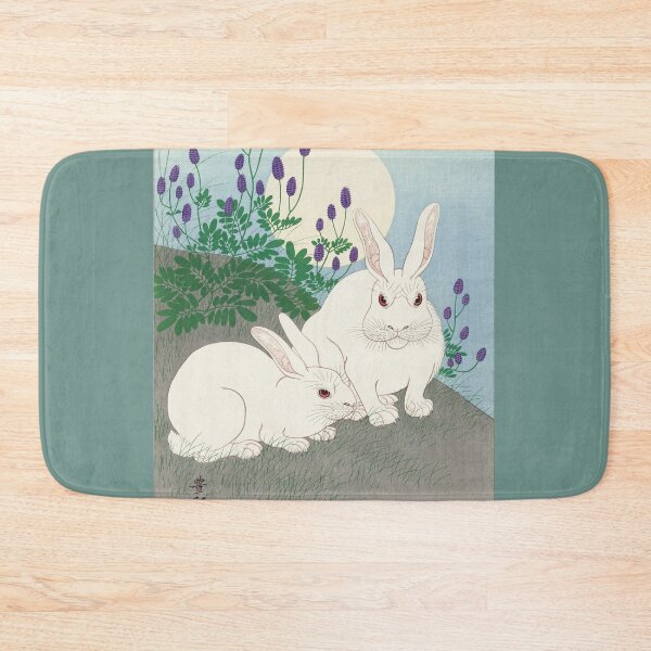 Item preview, TWO WHITE RABBITS AT FULL MOON. OHARA KOSON (1920-1930) designed and sold by metaweb.
