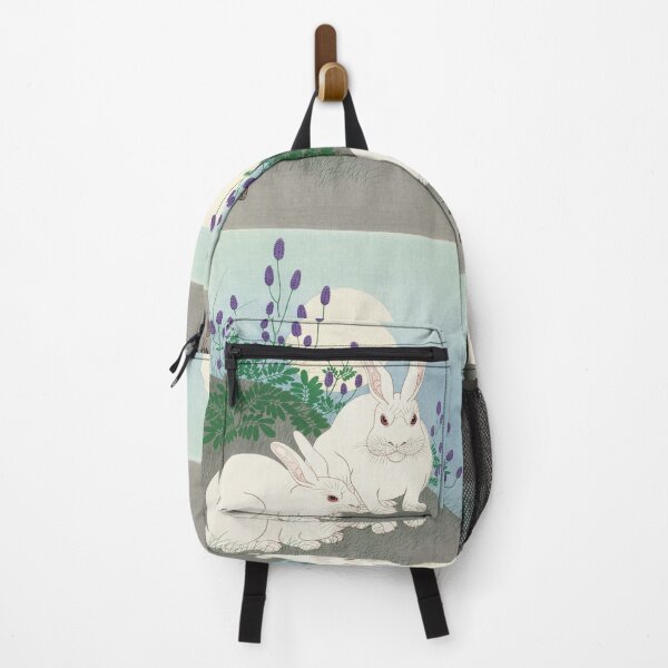 Item preview, TWO WHITE RABBITS AT FULL MOON. OHARA KOSON (1920-1930) designed and sold by metaweb.