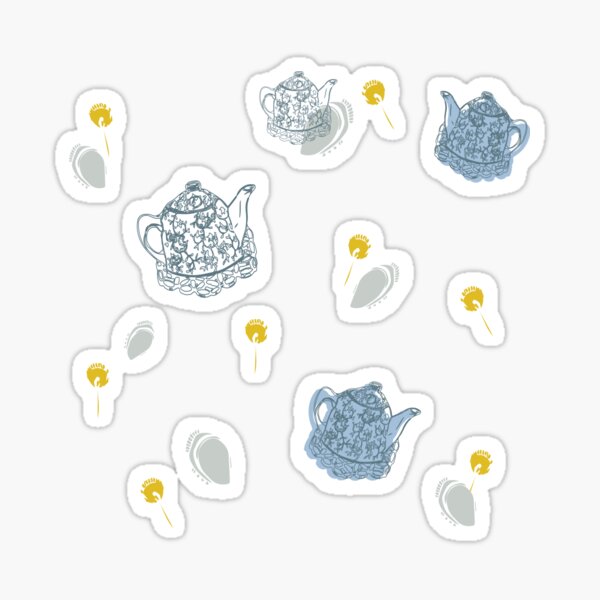 Blue Teapots Sticker