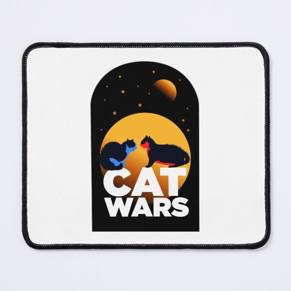 Item preview, Cat Wars Funny Fighting Cats at night vector art designed and sold by Raju-Creative.