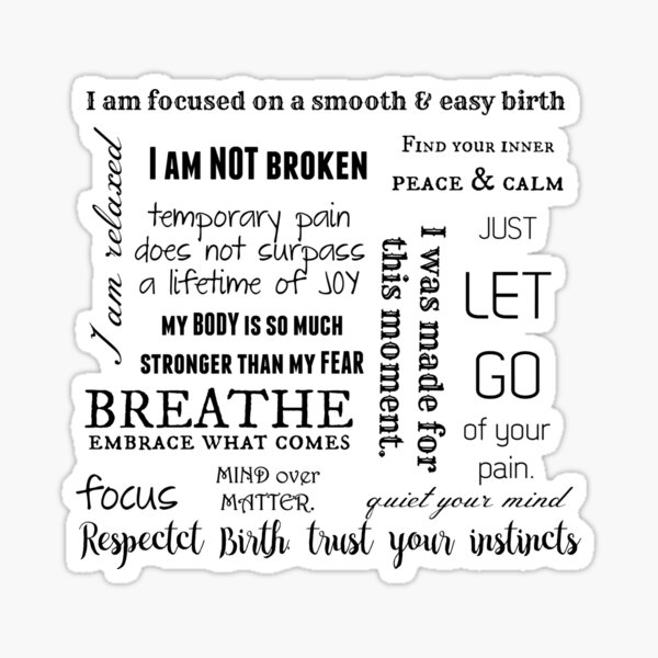 Birth Affirmations: Respect Birth, Trust Your instincts Sticker