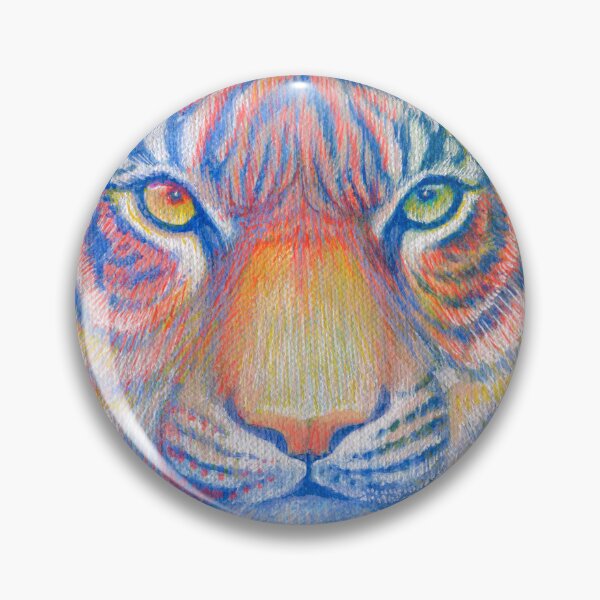 Item preview, Tigress - trippy colourshift tiger painting heterochromia eyes designed and sold by Ruth Cadioli.