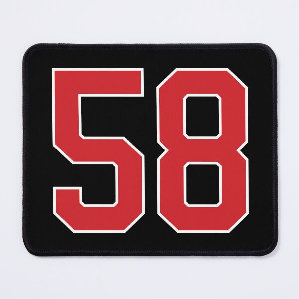 Item preview, Sports Number 58, red black color lucky sport fifty eight designed and sold by ArtIsParty.