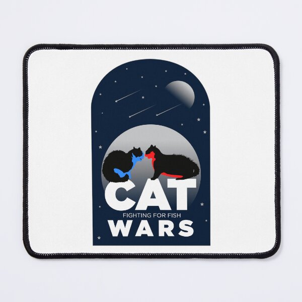 Item preview, Cat Wars Funny Fighting Cats at night vector art designed and sold by Raju-Creative.