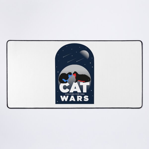 Item preview, Cat Wars Funny Fighting Cats at night vector art designed and sold by Raju-Creative.