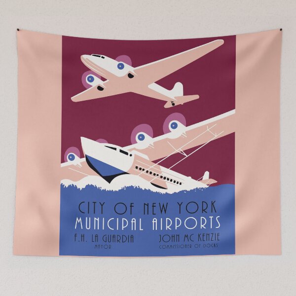 Item preview, City of New York municipal airports retro designed and sold by aapshop.