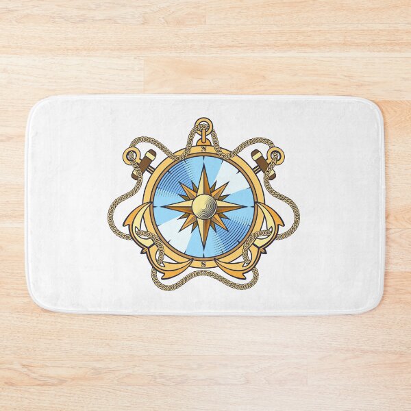 Item preview, Nautical Compass and Anchors with Chains Emblem designed and sold by devaleta.