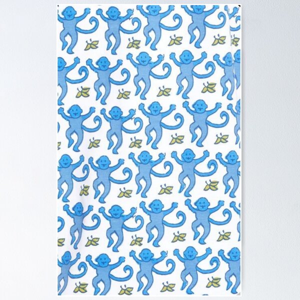 Blue preppy wallpaper print | Poster