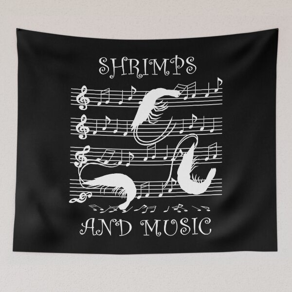Item preview, Seafood Fan Music and Shrimps Ironic Saying designed and sold by osborange.