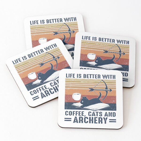 Item preview, Vintage Life Is Better With Coffee Cats And Archery designed and sold by RobeLan.