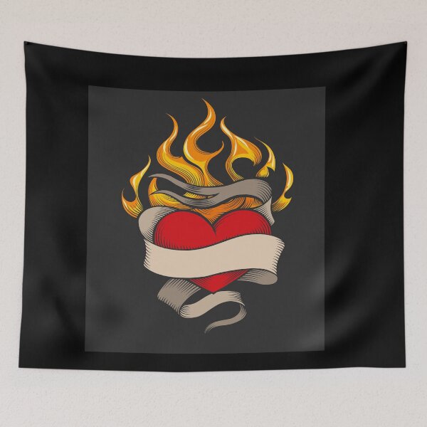 Item preview, Flaming Heart colorful Emblem designed and sold by devaleta.