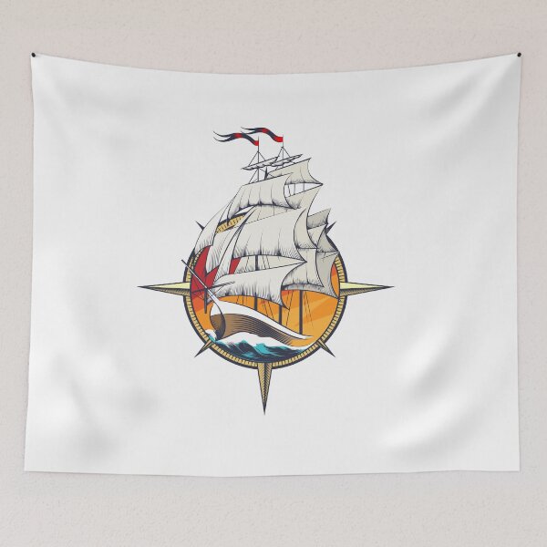Item preview, Sailing Ship Inside Wind Rose designed and sold by devaleta.