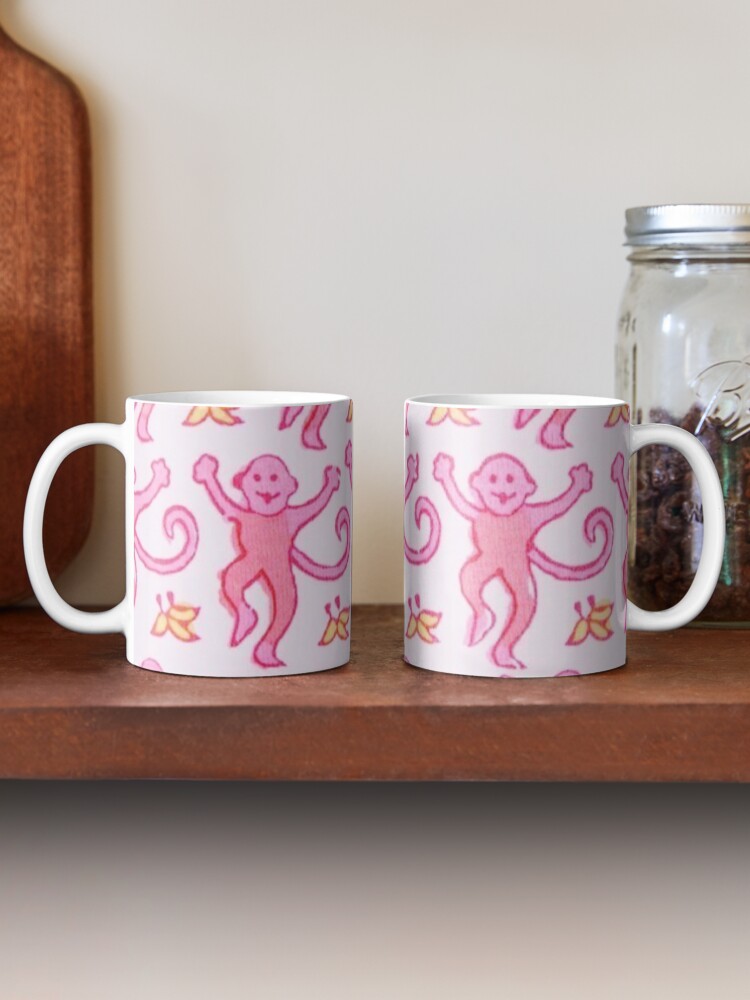 Pink Preppy Monkeys Coffee Mug for Sale by preppy-designzz
