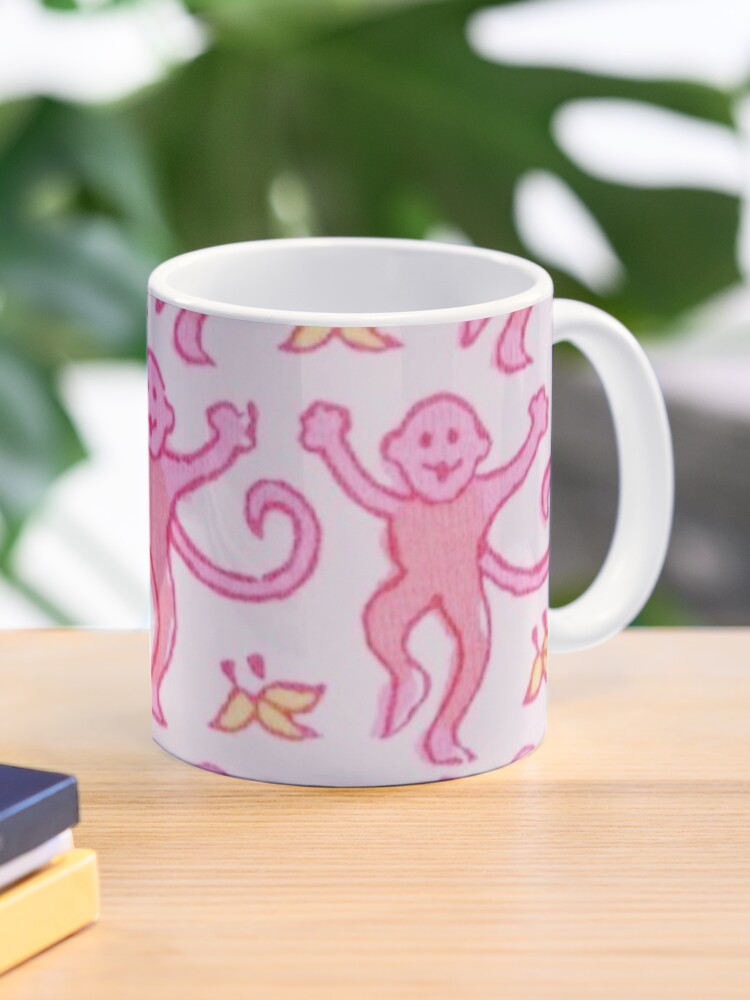 Pink Preppy Monkeys Coffee Mug for Sale by preppy-designzz