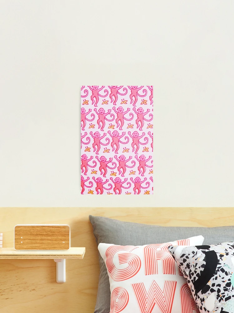 Pink Preppy Monkeys Poster for Sale by preppy-designzz