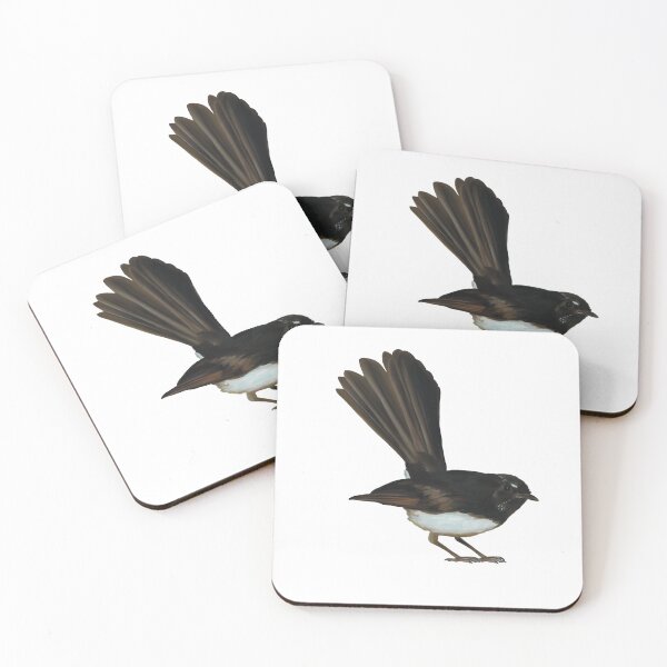Item preview, Australian Willie Wagtail illustration, Willy Wag Tail artwork, cute little bird, backyard bird art designed and sold by PlumpPlumStudio.