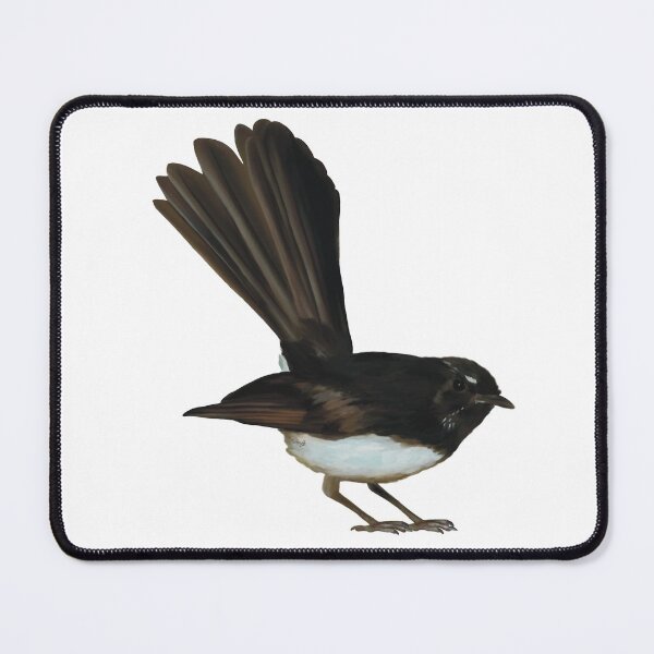 Item preview, Australian Willie Wagtail illustration, Willy Wag Tail artwork, cute little bird, backyard bird art designed and sold by PlumpPlumStudio.