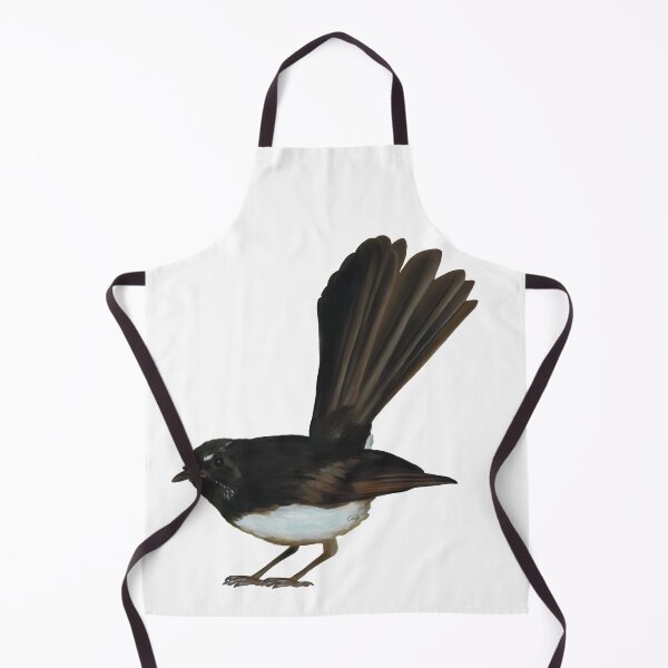 Item preview, Australian Willie Wagtail illustration, Willy Wag Tail artwork, cute little bird, backyard bird art designed and sold by PlumpPlumStudio.